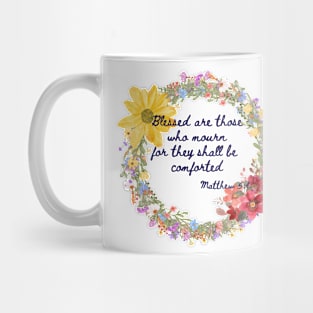 Beatitudes Matthew 5:4 Dark Letters Mug